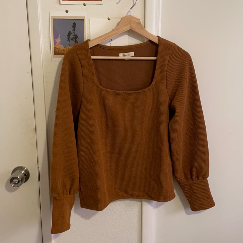 Madewell Square Neck Balloon Sleeve Shirt